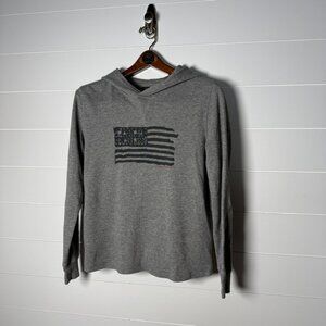 Polo Ralph Lauren Gray Flag Thermal Hoodie Boys Size XL (18-20)